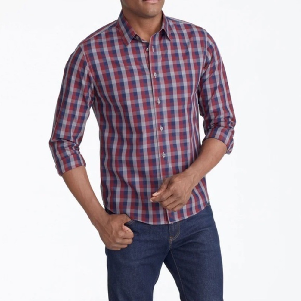UNTUCKit Red, Grey and Blue Pomerol Plaid Shirt in xlg